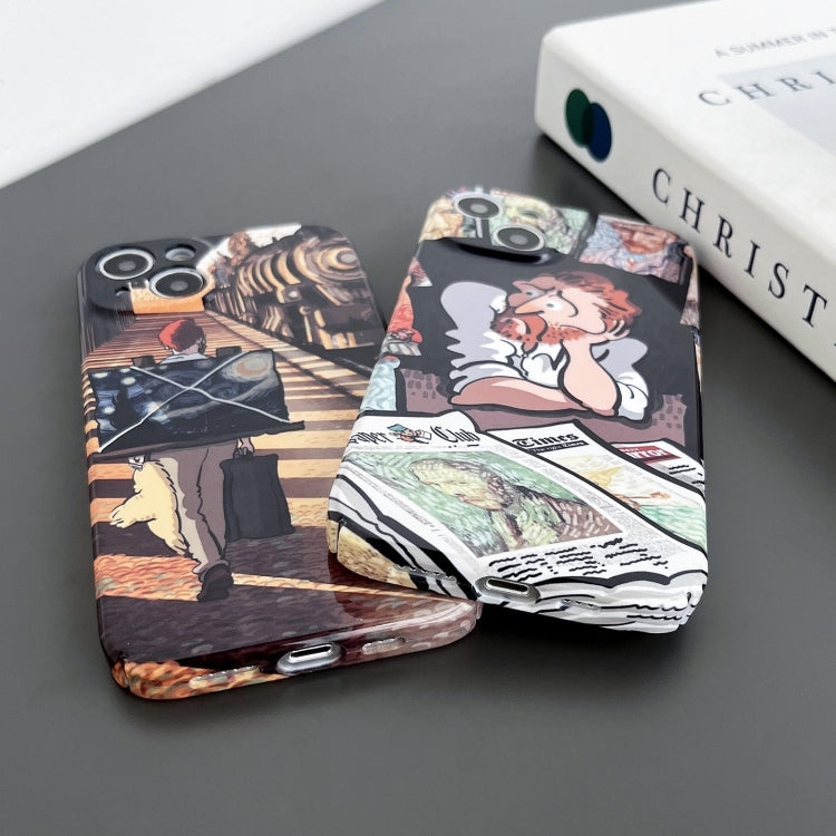 For iPhone 15 Pro Precise Hole Glossy PC Phone Case(Train Station) - HoMEdemic™ 