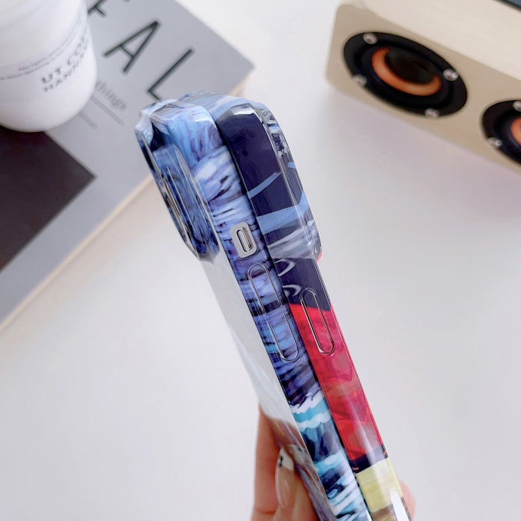 For iPhone 15 Pro Precise Hole Oil Painting Pattern PC Phone Case(Thinker) - HoMEdemic™ 