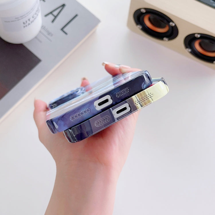 For iPhone 15 Pro Max Precise Hole Oil Painting Pattern PC Phone Case(Sunset) - HoMEdemic™ 