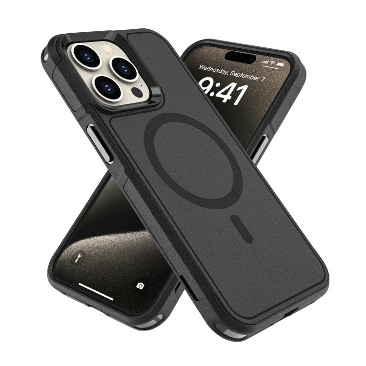 For iPhone 15 Pro RedPepper Armor Magsafe PC Hybrid TPU Phone Case(Black) - HoMEdemic™ 