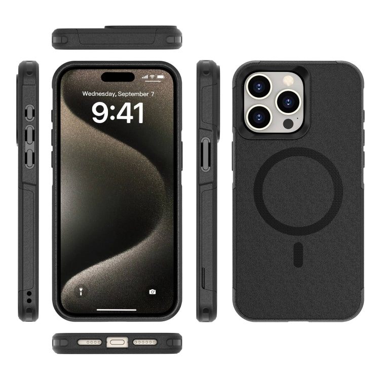 For iPhone 15 Pro RedPepper Armor Magsafe PC Hybrid TPU Phone Case(Black) - HoMEdemic™ 