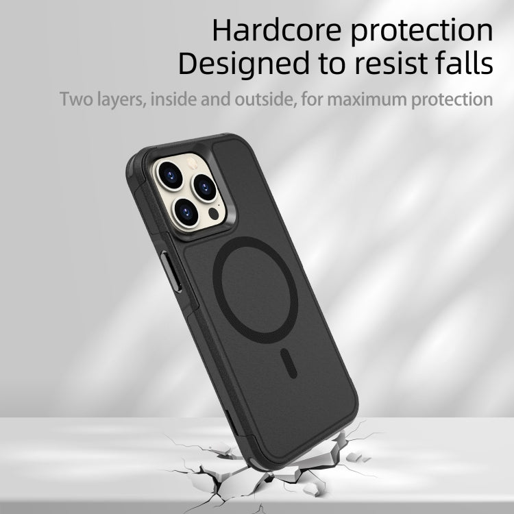 For iPhone 15 Pro RedPepper Armor Magsafe PC Hybrid TPU Phone Case(Black) - HoMEdemic™ 