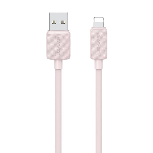 USAMS US-SJ689 USB to 8 Pin 2.4A Striped Fast Charge Data Cable, Length:1m(Pink) - HoMEdemic™ 