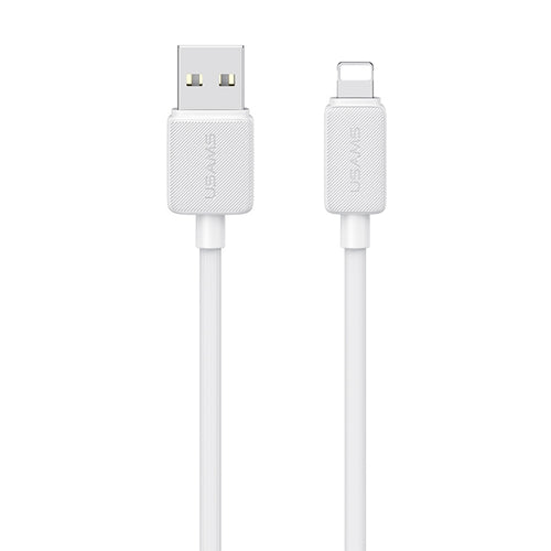 USAMS US-SJ689 USB to 8 Pin 2.4A Striped Fast Charge Data Cable, Length:1m(White) - HoMEdemic™ 