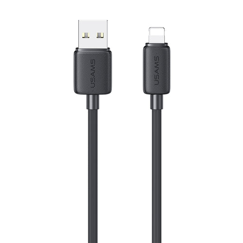 USAMS US-SJ689 USB to 8 Pin 2.4A Striped Fast Charge Data Cable, Length:1m(Black) - HoMEdemic™ 