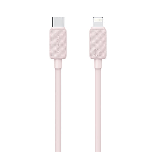 USAMS US-SJ692 USB-C / Type-C to 8 Pin 30W Striped Fast Charge Data Cable, Length:1m(Pink) - HoMEdemic™ 