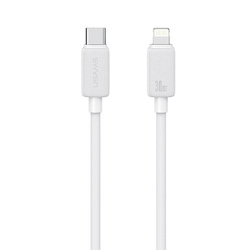 USAMS US-SJ692 USB-C / Type-C to 8 Pin 30W Striped Fast Charge Data Cable, Length:1m(White) - HoMEdemic™ 