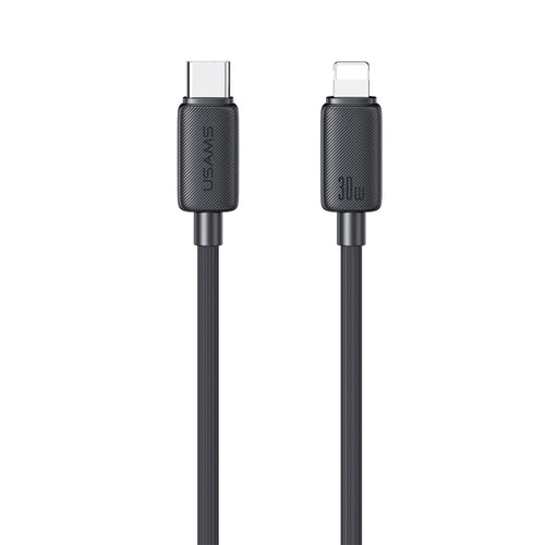 USAMS US-SJ692 USB-C / Type-C to 8 Pin 30W Striped Fast Charge Data Cable, Length:1m(Black) - HoMEdemic™ 