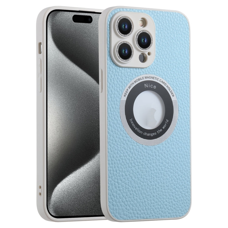 For iPhone 15 Pro Litchi Texture MagSafe TPU Full Coverage Shockproof Phone Case(Blue) - HoMEdemic™ 
