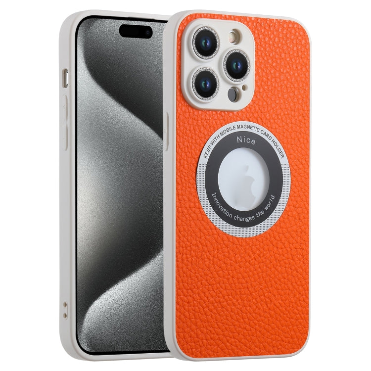 For iPhone 15 Pro Litchi Texture MagSafe TPU Full Coverage Shockproof Phone Case(Orange) - HoMEdemic™ 