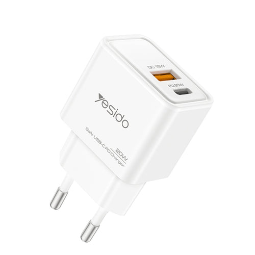 Yesido YC61 PD20W Dual Port Type-C GaN Charger, EU Plug - HoMEdemic™ 