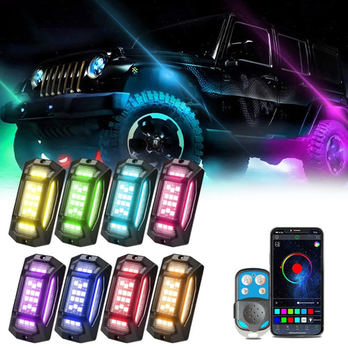 8 in 1 G6 RGB Colorful Car Chassis Light LED Music Atmosphere Light With 4-Button Remote Control - HoMEdemic™ 