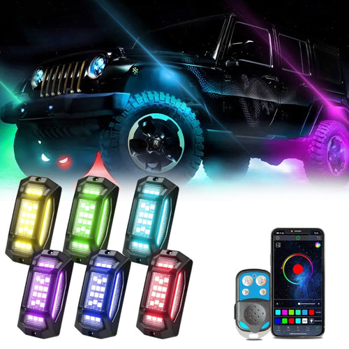 6 in 1 G6 RGB Colorful Car Chassis Light LED Music Atmosphere Light With 4-Button Remote Control - HoMEdemic™ 