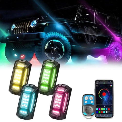 4 in 1 G6 RGB Colorful Car Chassis Light LED Music Atmosphere Light With 4-Button Remote Control - HoMEdemic™ 