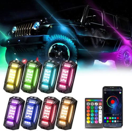 8 in 1 G6 RGB Colorful Car Chassis Light LED Music Atmosphere Light With 24-Button Remote Control - HoMEdemic™ 