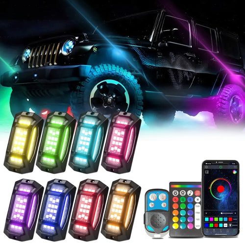 8 in 1 G6 RGB Colorful Car Chassis Light LED Music Atmosphere Light With Dual Control Remote Control - HoMEdemic™ 