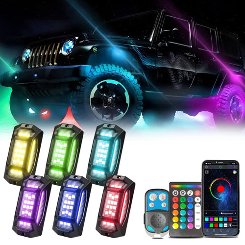 6 in 1 G6 RGB Colorful Car Chassis Light LED Music Atmosphere Light With Dual Control Remote Control - HoMEdemic™ 