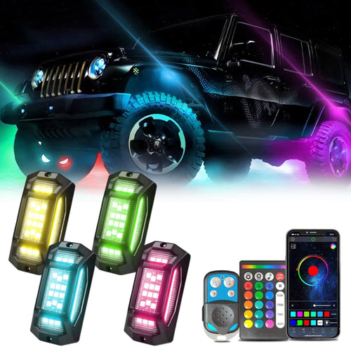 4 in 1 G6 RGB Colorful Car Chassis Light LED Music Atmosphere Light With Dual Control Remote Control - HoMEdemic™ 