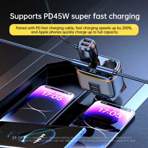 C27 6 in 1 PD45W Type-Cx2+USBx2 Car Cigarette Lighter Fast Charging Charger - HoMEdemic™ 