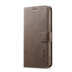 LC.IMEEKE Calf Texture Horizontal Flip Leather Case For iPhone 16e(Brown) - HoMEdemic™ 