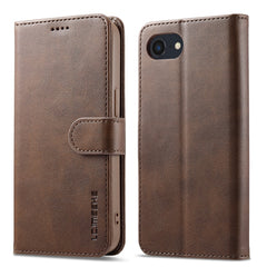 LC.IMEEKE Calf Texture Horizontal Flip Leather Case For iPhone 16e(Brown) - HoMEdemic™ 