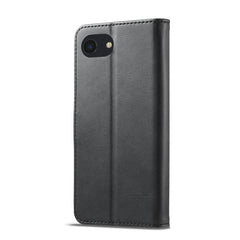 LC.IMEEKE Calf Texture Horizontal Flip Leather Case For iPhone 16e(Black) - HoMEdemic™ 