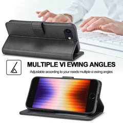 LC.IMEEKE Calf Texture Horizontal Flip Leather Case For iPhone 16e(Black) - HoMEdemic™ 