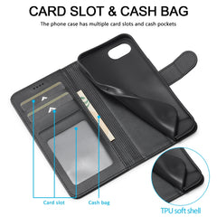 LC.IMEEKE Calf Texture Horizontal Flip Leather Case For iPhone 16e(Black) - HoMEdemic™ 