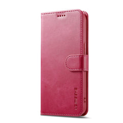 LC.IMEEKE Calf Texture Horizontal Flip Leather Case For iPhone 16e(Red) - HoMEdemic™ 