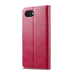 LC.IMEEKE Calf Texture Horizontal Flip Leather Case For iPhone 16e(Red) - HoMEdemic™ 