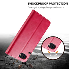 LC.IMEEKE Calf Texture Horizontal Flip Leather Case For iPhone 16e(Red) - HoMEdemic™ 