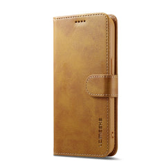 LC.IMEEKE Calf Texture Horizontal Flip Leather Case For iPhone 16e(Yellow) - HoMEdemic™ 