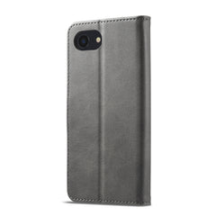 LC.IMEEKE Calf Texture Horizontal Flip Leather Case For iPhone 16e(Grey) - HoMEdemic™ 