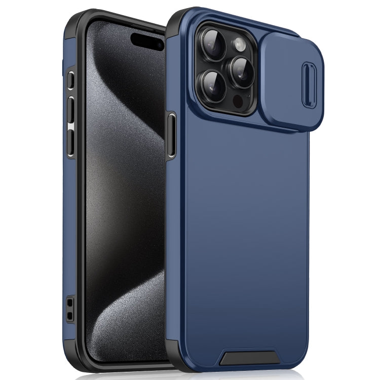 For iPhone 15 Pro Max Sliding Camshield TPU + PC Phone Case(Blue) - HoMEdemic™ 