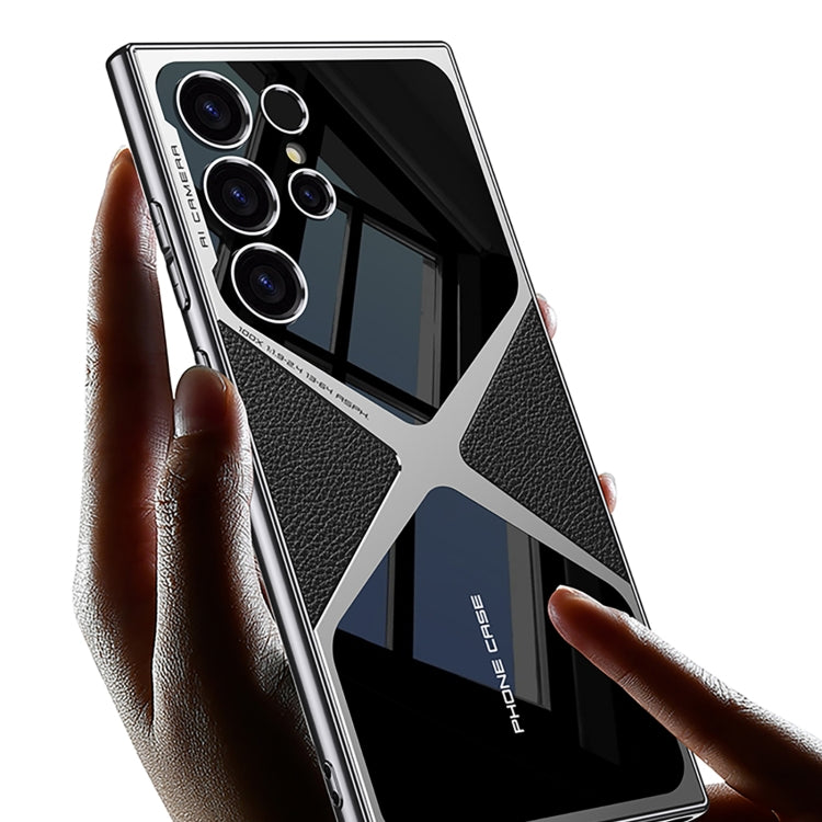 For Samsung Galaxy S24 Ultra GKK Leather Electroplating Supersonic Speed Shockproof Phone Case(Carbon Fibre) - HoMEdemic™ 