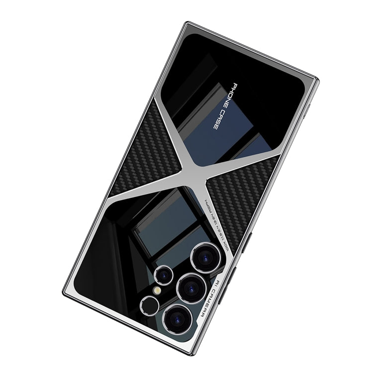 For Samsung Galaxy S24 Ultra GKK Leather Electroplating Supersonic Speed Shockproof Phone Case(Carbon Fibre) - HoMEdemic™ 