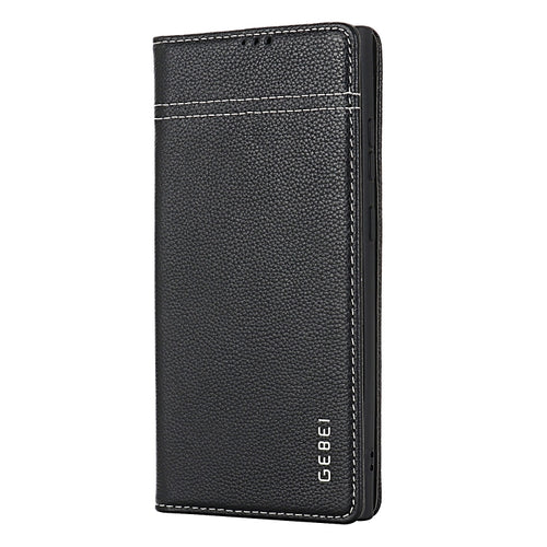 For Samsung Galaxy S24 5G GEBEI Top-grain Horizontal Flip Leather Phone Case(Black) - HoMEdemic™ 