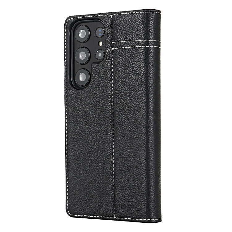 For Samsung Galaxy S24 Ultra 5G GEBEI Top-grain Horizontal Flip Leather Phone Case(Black) - HoMEdemic™ 