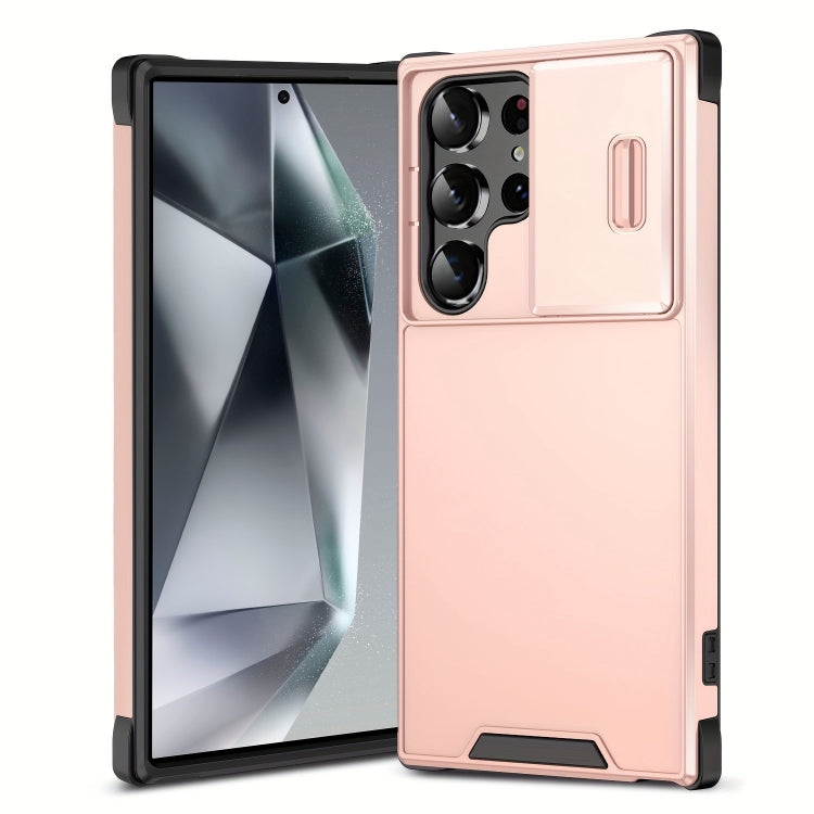 For Samsung Galaxy S24 Ultra 5G Sliding Camshield TPU + PC Phone Case(Pink) - HoMEdemic™ 