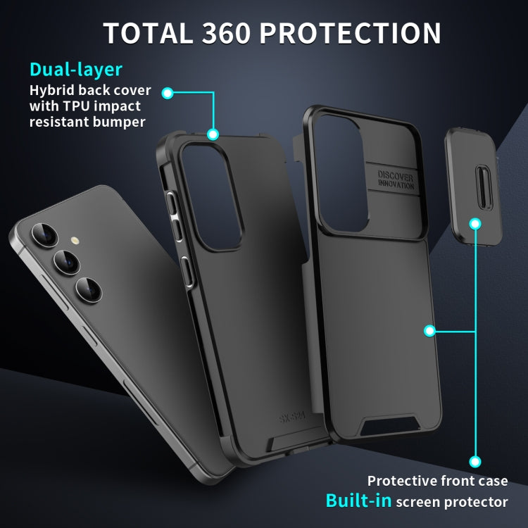For Samsung Galaxy S24 Ultra 5G Sliding Camshield TPU + PC Phone Case(Black) - HoMEdemic™ 