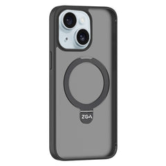 For iPhone 15 ZGA Magsafe Holder PC Hybrid TPU Phone Case(Black) - HoMEdemic™ 