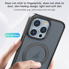 For iPhone 15 ZGA Magsafe Holder PC Hybrid TPU Phone Case(Black) - HoMEdemic™ 