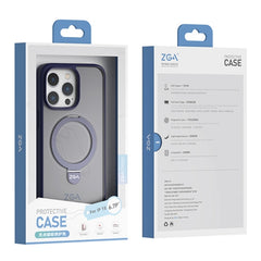 For iPhone 15 ZGA Magsafe Holder PC Hybrid TPU Phone Case(Black) - HoMEdemic™ 