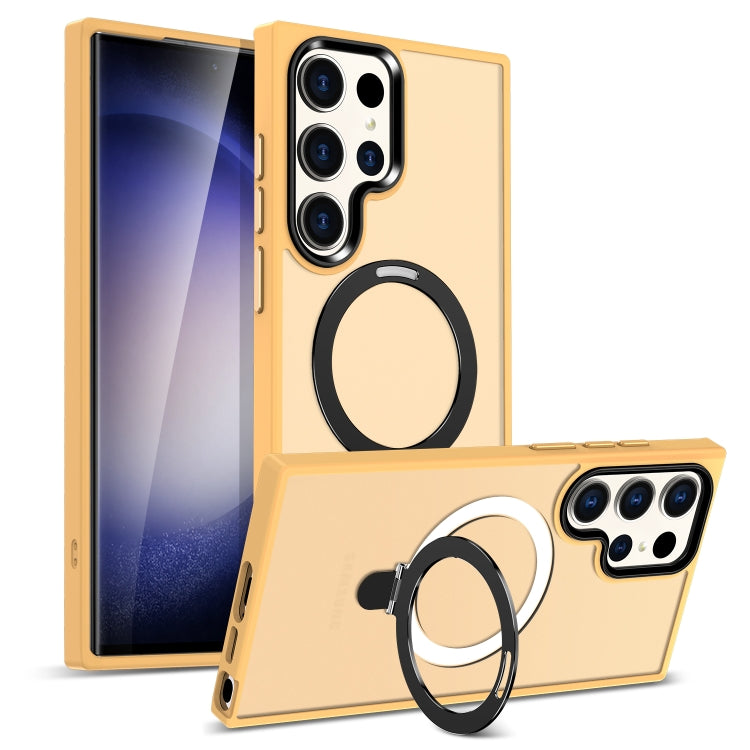 For Samsung Galaxy S24 Ultra MagSafe Holder Skin-feel PC Hybrid TPU Phone Case(Orange) - HoMEdemic™ 