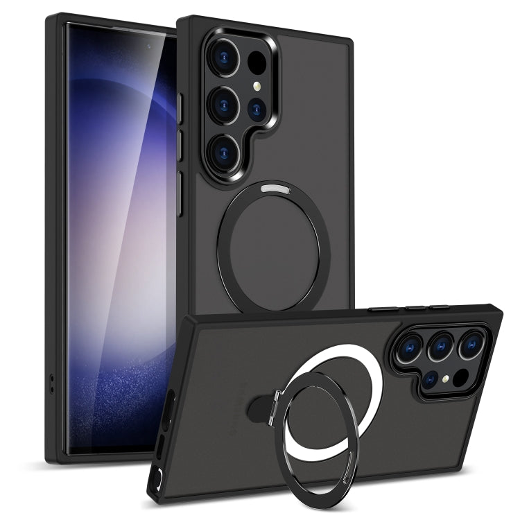 For Samsung Galaxy S24 Ultra MagSafe Holder Skin-feel PC Hybrid TPU Phone Case(Black) - HoMEdemic™ 