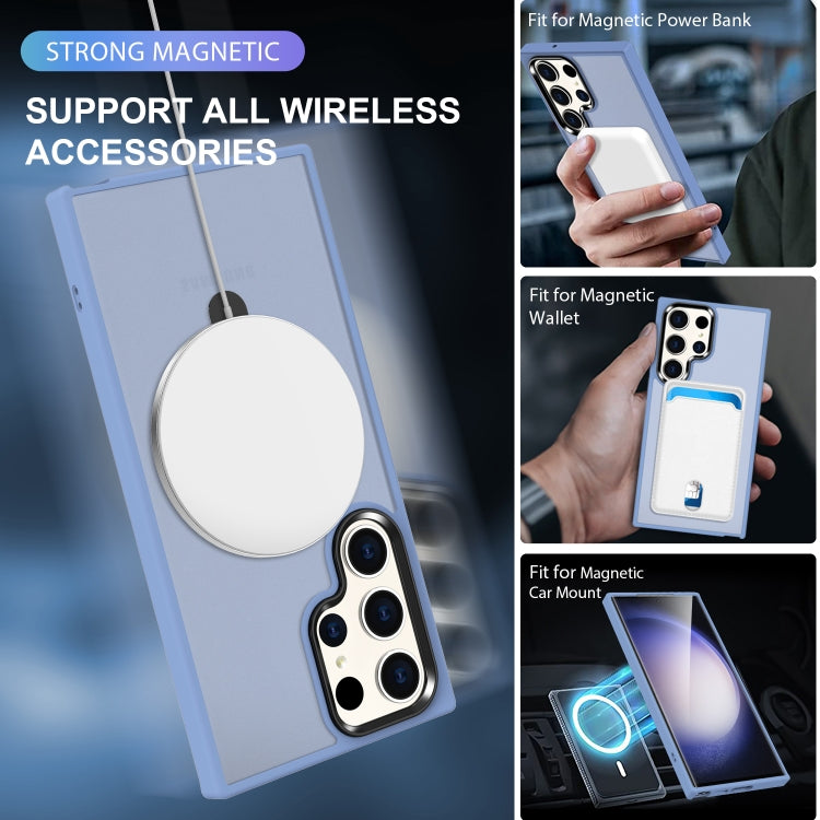 For Samsung Galaxy S24 Ultra MagSafe Holder Skin-feel PC Hybrid TPU Phone Case(Grey Blue) - HoMEdemic™ 