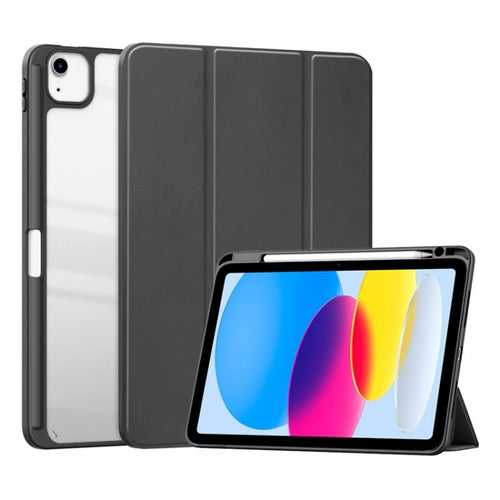 For iPad 10th Gen 10.9 2022 ZGA Tri-Fold Voltage Smart Leather Tablet Case(Black) - HoMEdemic™ 