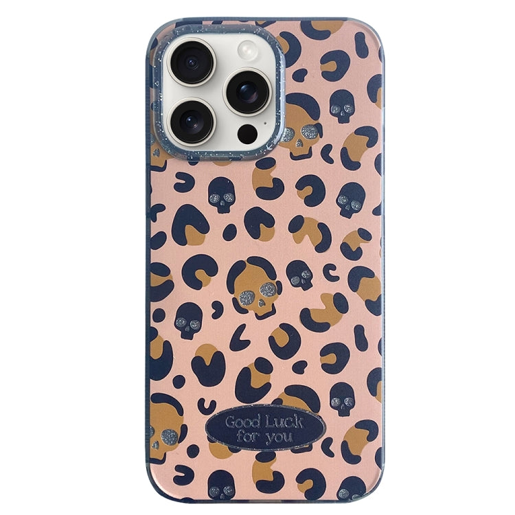 For iPhone 15 Pro Max Glitter Powder Leopard Print PC + TPU Phone Case(Brown) - HoMEdemic™ 