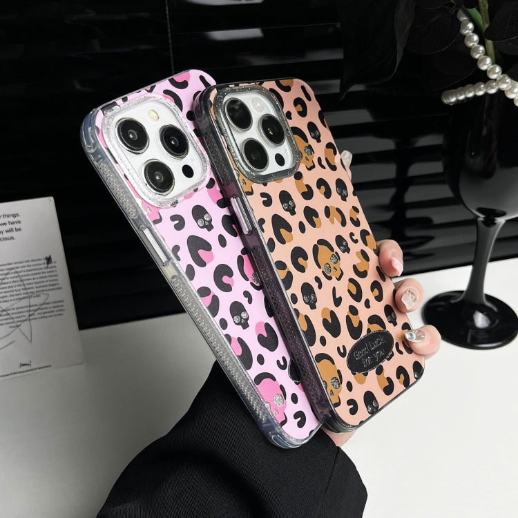 For iPhone 15 Pro Max Glitter Powder Leopard Print PC + TPU Phone Case(Pink) - HoMEdemic™ 