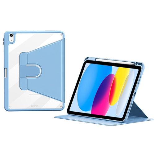 For iPad 10th Gen 10.9 2022 ZGA Tri-Fold 360 Rotation Smart Leather Tablet Case(Blue) - HoMEdemic™ 